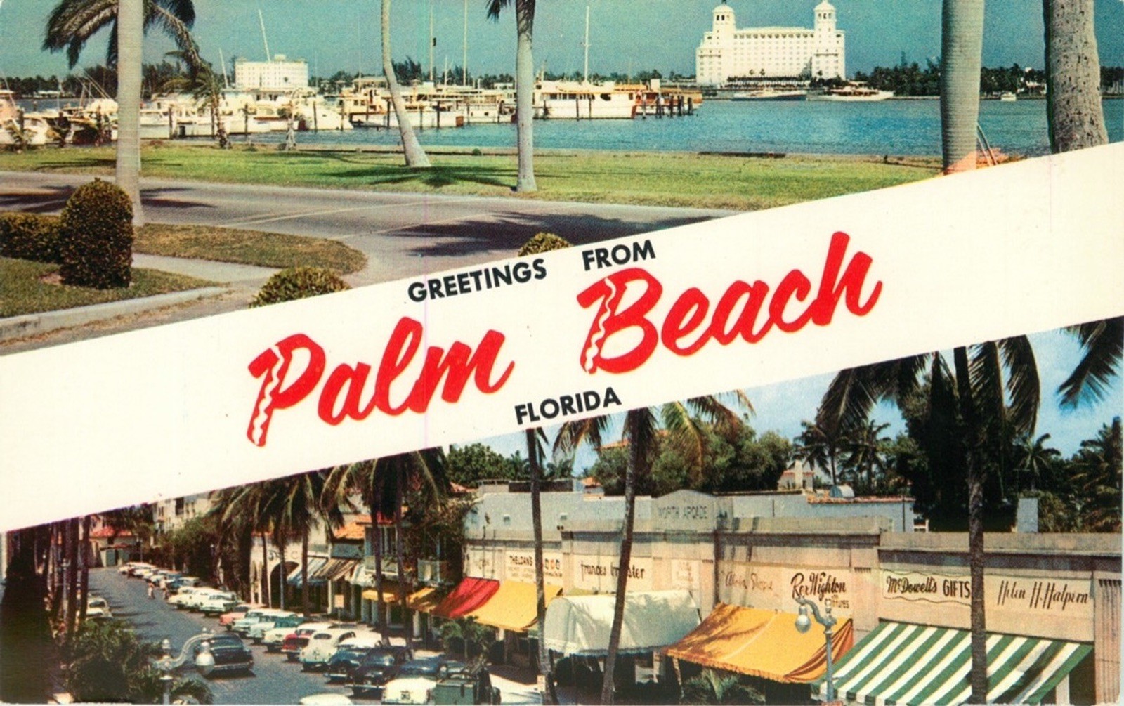 Palm Beach Florida - Vintage Multi-View. Banner Postcard Palm Beach Florida - Vintage Multi-View. Banner Postcard
