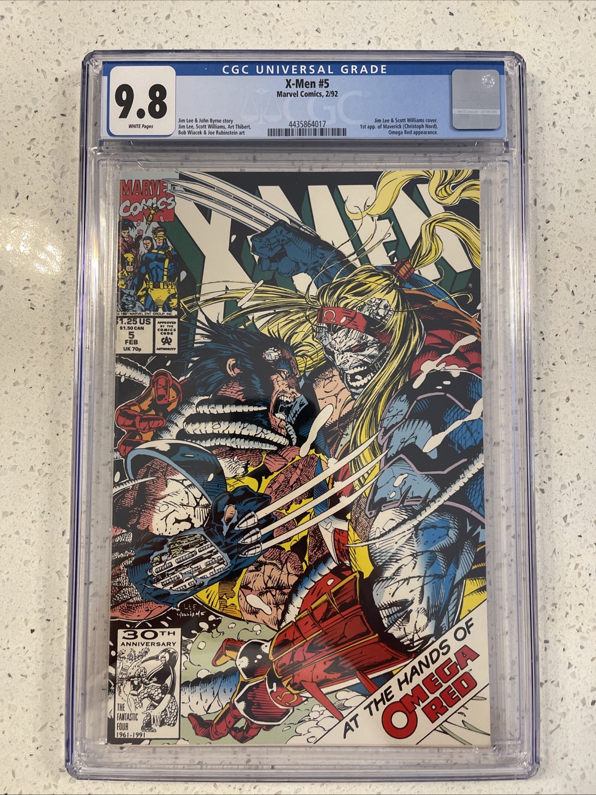 X-Men #5 CGC 9.8 NM/MT Marvel Comics 2/92 Omega Red 1st Appearance of Maverick X-Men #5 CGC 9.8 NM/MT Marvel Comics 2/92 Omega Red 1st Appearance of Maverick