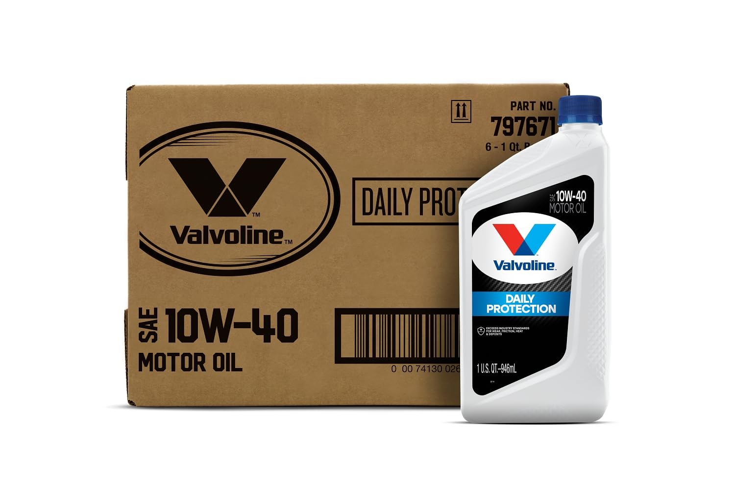 Valvoline Daily Protection Motor Oil 1 QT Case of 6 SAE 10W 30 10W 40 20W 50 Valvoline Daily Protection Motor Oil 1 QT Case of 6 SAE 10W 30 10W 40 20W 50