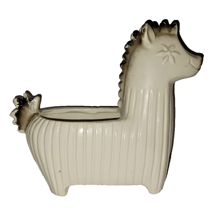 RARE Vtg MCM 1960s Holt Howard White Horse Planter Starry Eyes Atomic Space Age RARE Vtg MCM 1960s Holt Howard White Horse Planter Starry Eyes Atomic Space Age