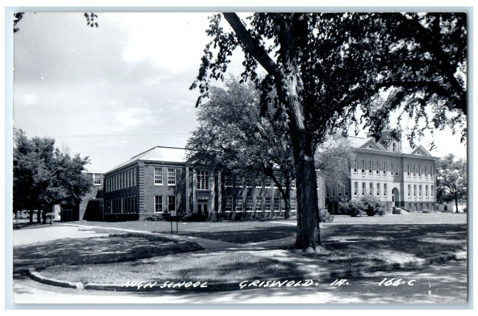 c1950\'s High School Building Campus Griswold Iowa IA RPPC Photo Vintage Postcard