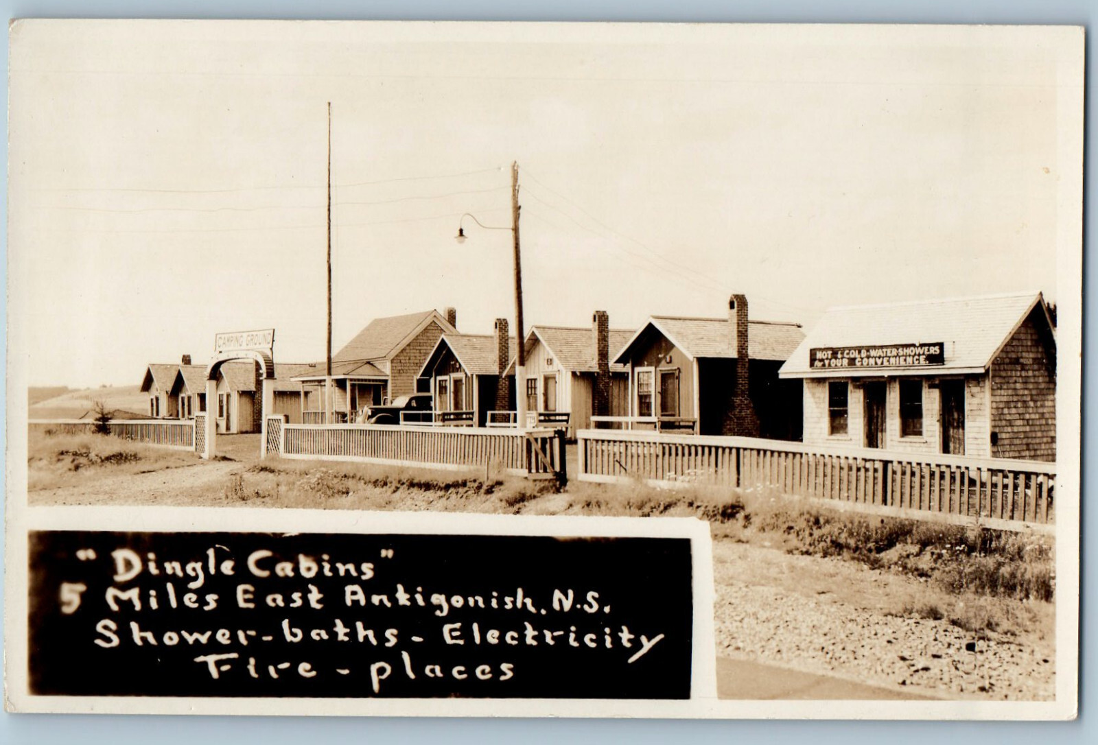 Antigonish Nova Scotia Canada Postcard Dingle Cabins c1950\'s RPPC Photo Antigonish Nova Scotia Canada Postcard Dingle Cabins c1950\'s RPPC Photo