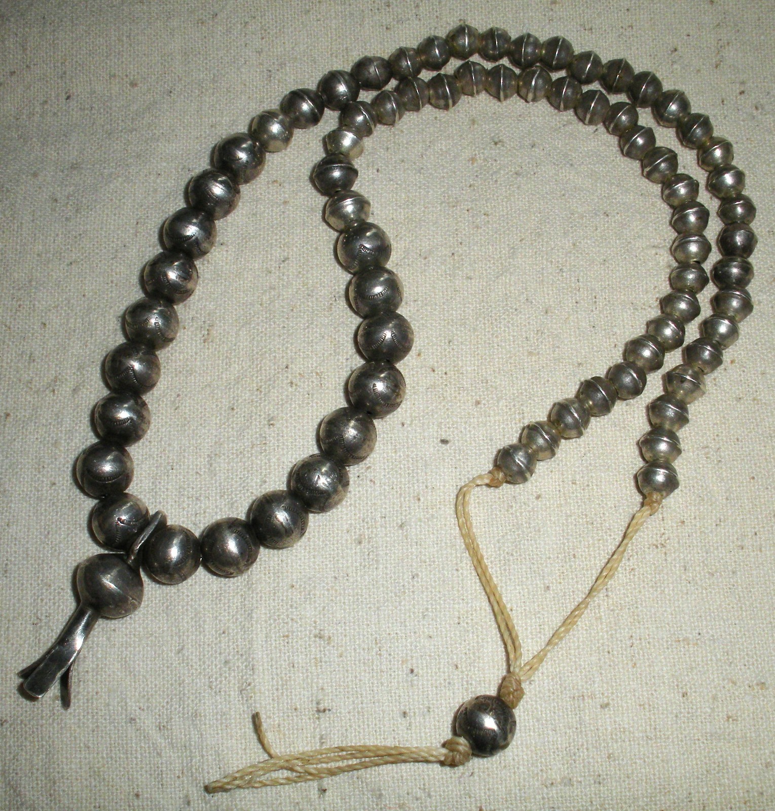 VINTAGE NAVAJO SQUASH BLOSSOM NECKLACE W/ STAMPED BEADS STERLING SILVER vafo VINTAGE NAVAJO SQUASH BLOSSOM NECKLACE W/ STAMPED BEADS STERLING SILVER vafo