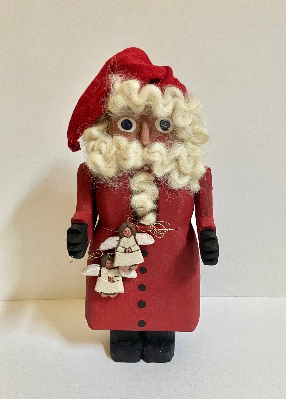 Mary Myers Hand Carved Santa Nutcracker Folk Art Signed #3 Made in 2000 Mary Myers Hand Carved Santa Nutcracker Folk Art Signed #3 Made in 2000
