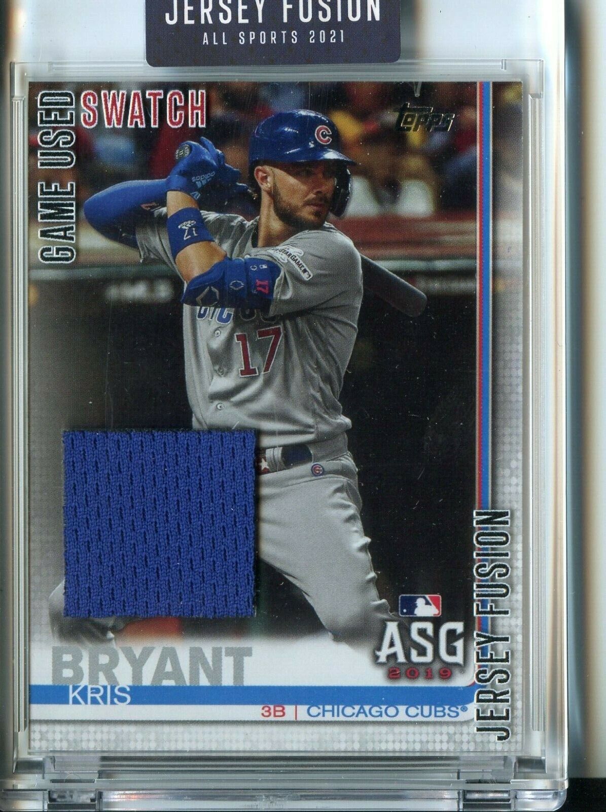 2021 Jersey Fusion Kris Bryant Game Used Jersey Swatch Chicago Cubs