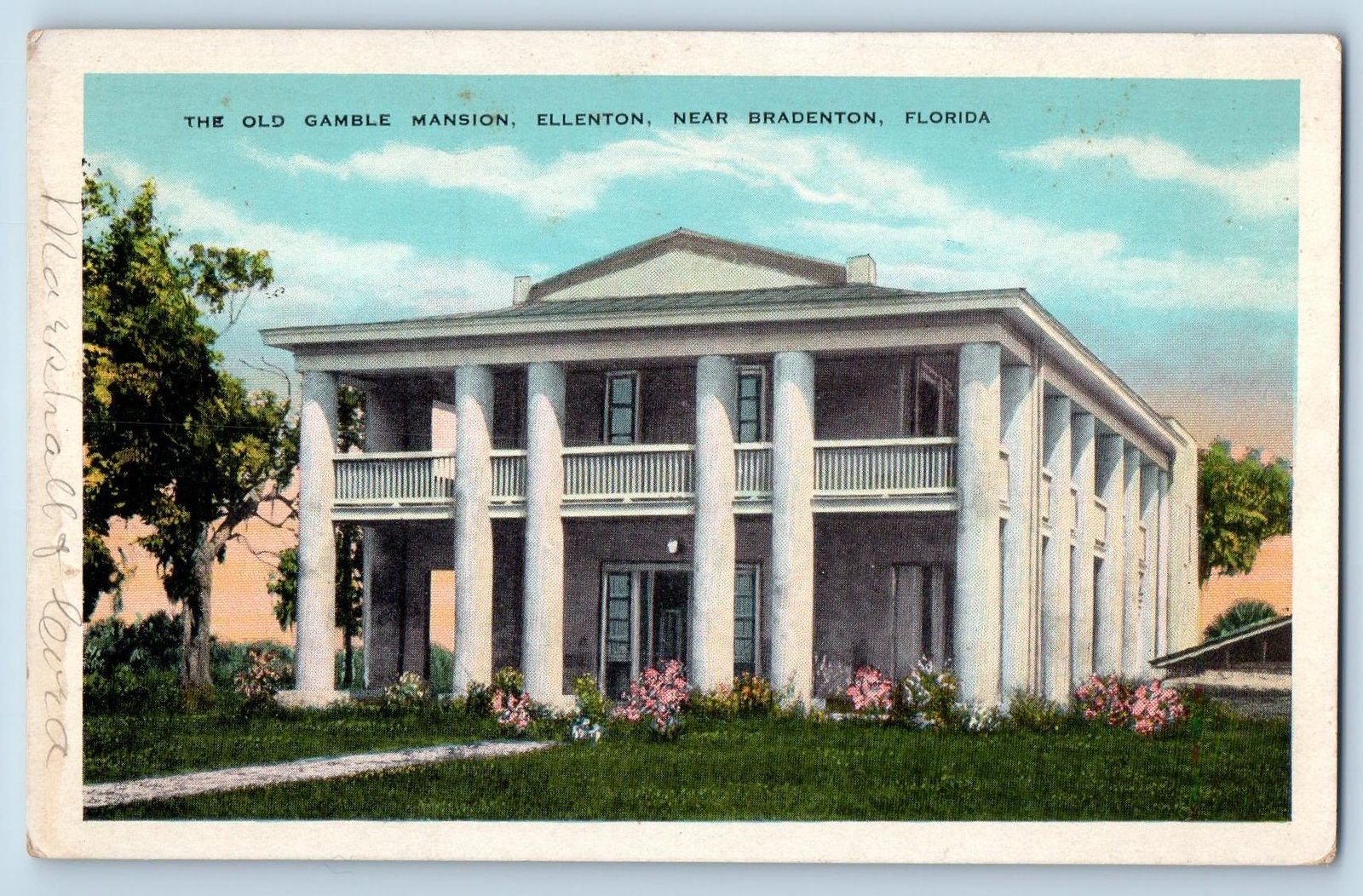 Bradenton Florida FL Postcard The Old Gamble Mansion Building Exterior c1920\'s Bradenton Florida FL Postcard The Old Gamble Mansion Building Exterior c1920\'s