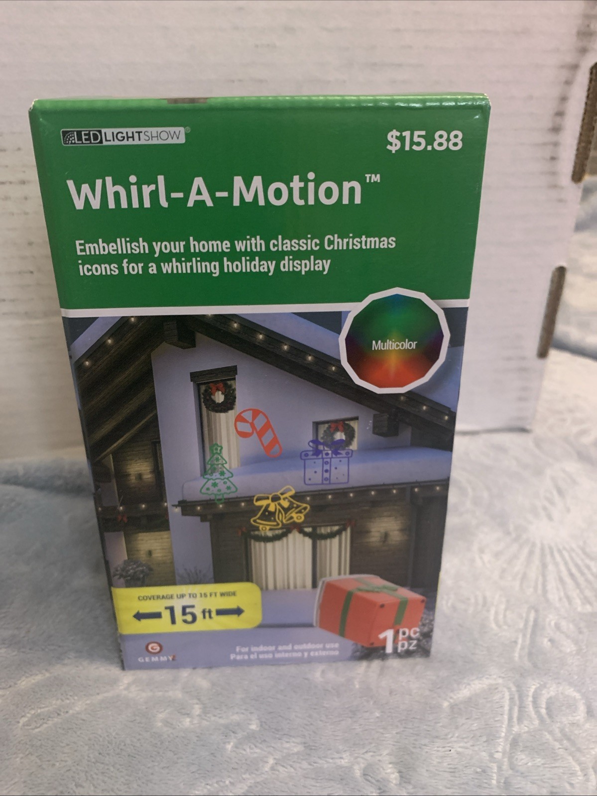 Gemmy LED Lightshow Projection Whirl a Motion Red/Green Christmas Icons Gemmy LED Lightshow Projection Whirl a Motion Red/Green Christmas Icons