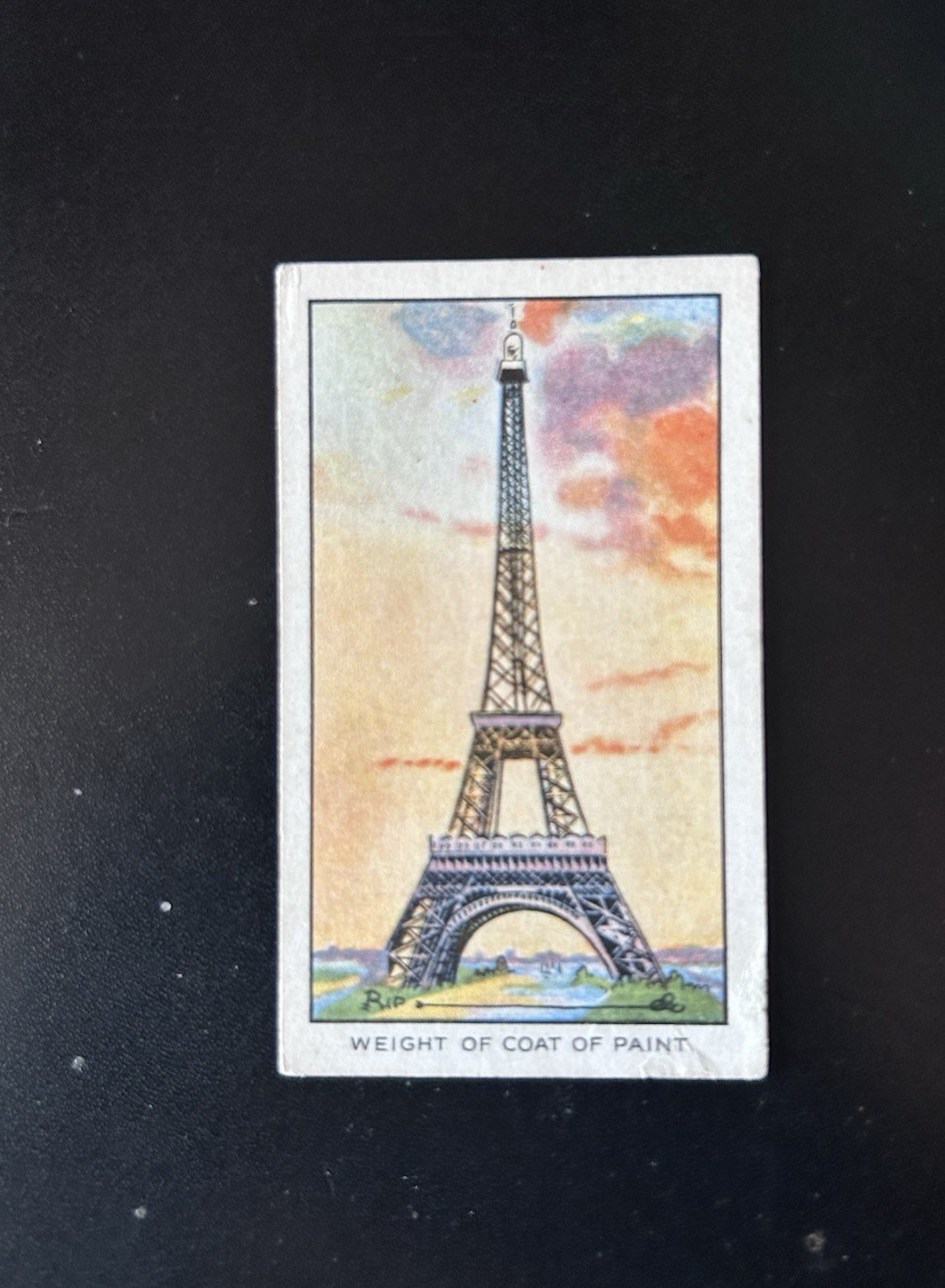 1934 Carreras #11 Eiffel Tower - Ripley's Believe It Or Not Tobacco Card - Paris