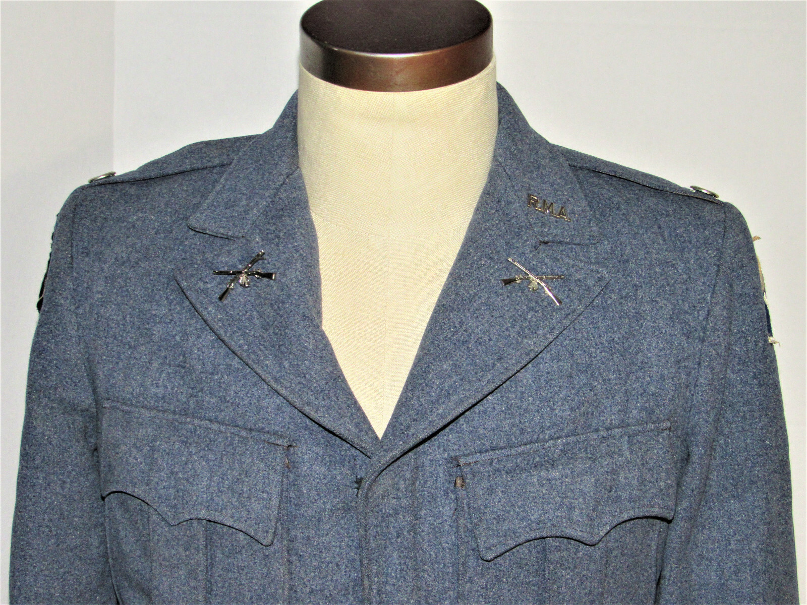 VINTAGE 1940s HEAVY WOOL MILITARY ACADEMY MARCHING UNIFORM PATCHES/BELT/MORE S VINTAGE 1940s HEAVY WOOL MILITARY ACADEMY MARCHING UNIFORM PATCHES/BELT/MORE S