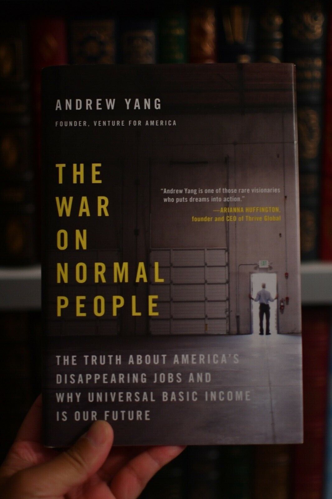 War on Normal People signed by Andrew Yang with  business Card 