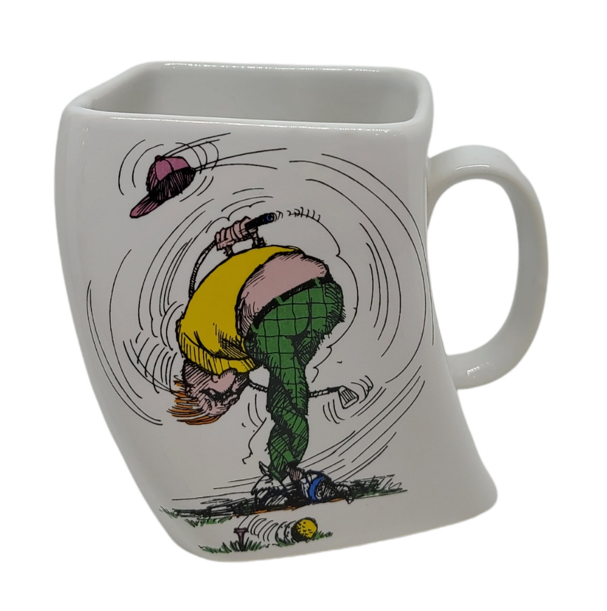 Golf Gifts Inc. Vtg. 1991 Golf Mug The Results of Over Swing Novelty Twisted Man