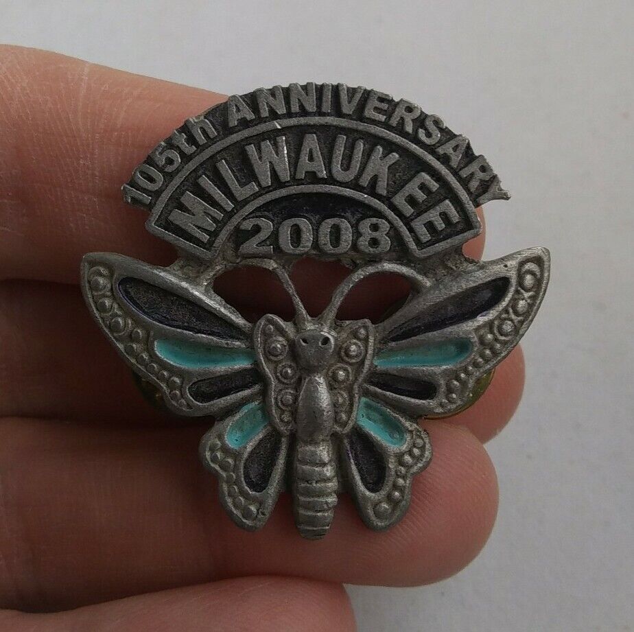 Milwaukee 2008 105th Anniversary Butterfly pin pinback button Rare **GG