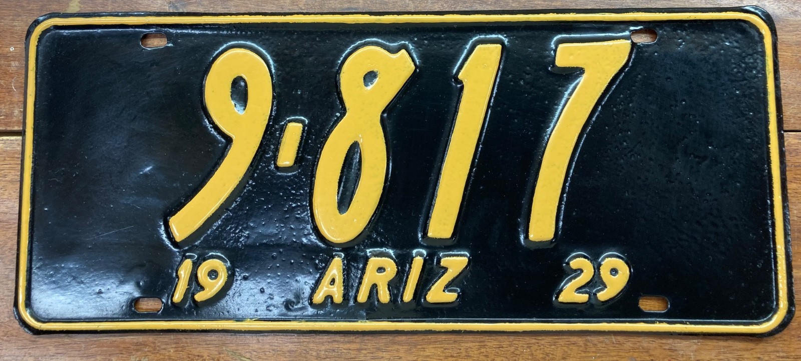 NICE'r LOOKING 1929 MARICOPA COUNTY, ARIZONA LICENSE PLATE, 9817, MVD CLEAR