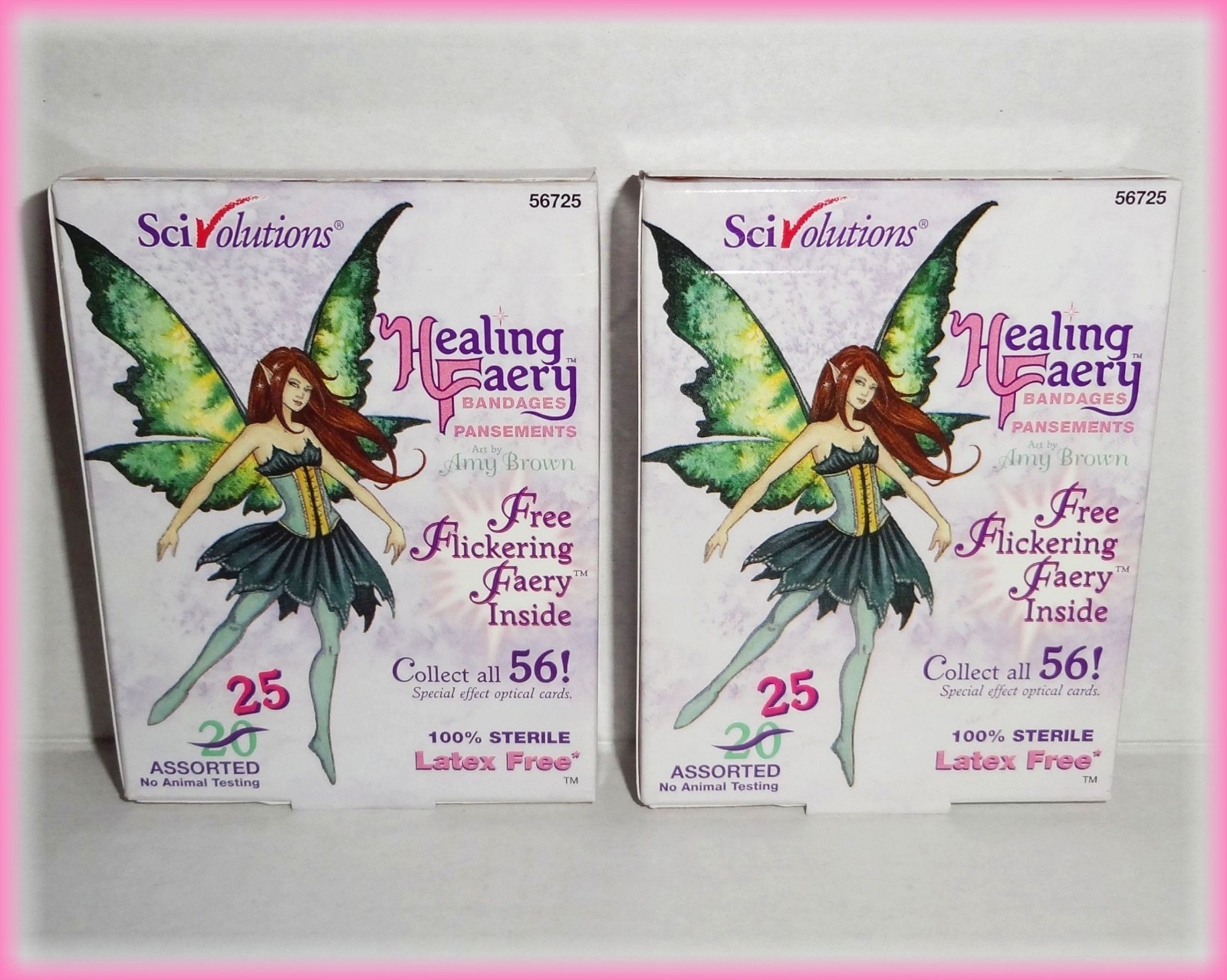 2x25ct AMY BROWN FANTASY ART HEALING FAERY BANDAGES FIRST AID FAIRY BAND-AID NEW