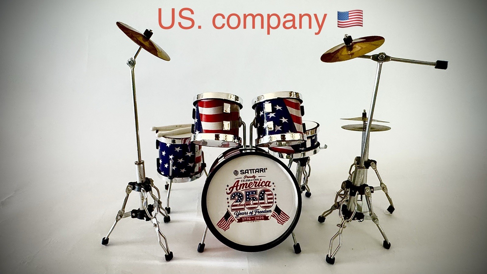 4th Of July Miniture Drum SATTARI 250 Years Of Freedom  Celebration 1776-2026