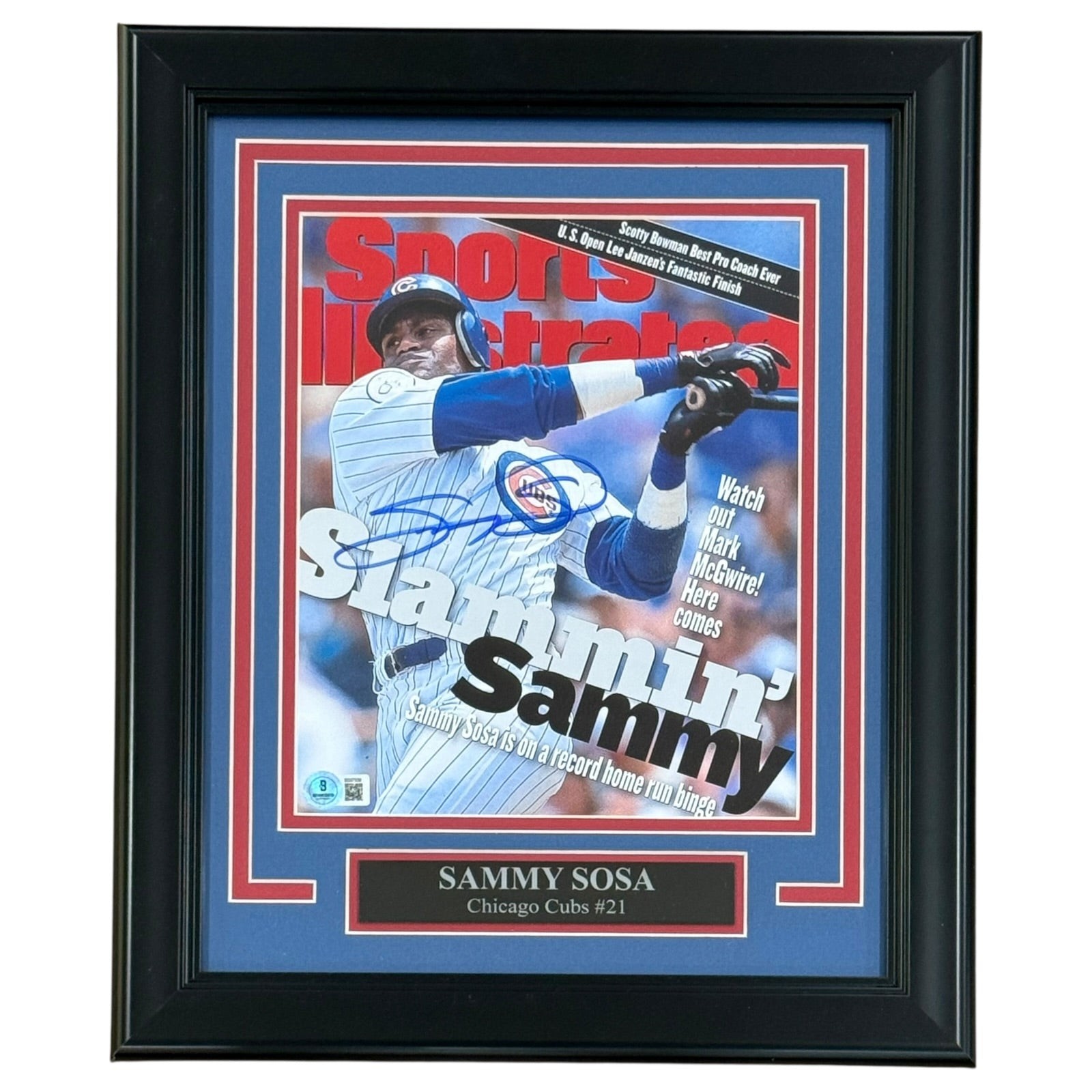 Sammy Sosa Autographed Chicago Cubs (Sports Illustrated Cover) Deluxe Framed 8x1 Sammy Sosa Autographed Chicago Cubs (Sports Illustrated Cover) Deluxe Framed 8x1