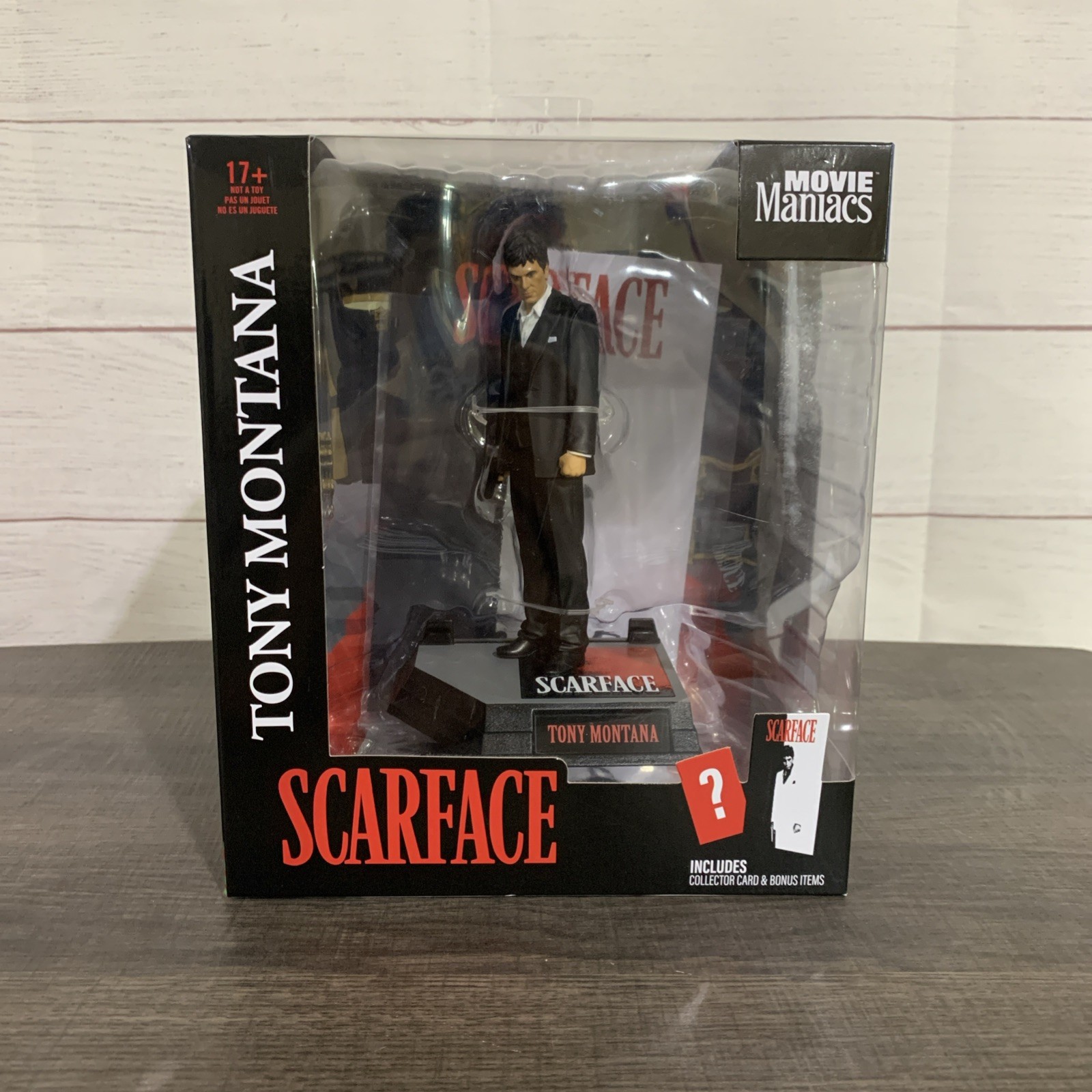 McFarlane Toys Movie Maniacs Scarface TONY MONTANA Figure w/ Collector Card McFarlane Toys Movie Maniacs Scarface TONY MONTANA Figure w/ Collector Card