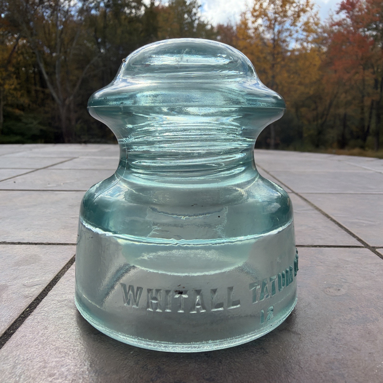 Beautiful Vintage Whitall Tatum Co. Light Aqua Glass Insulator No. 5 Nice Shape