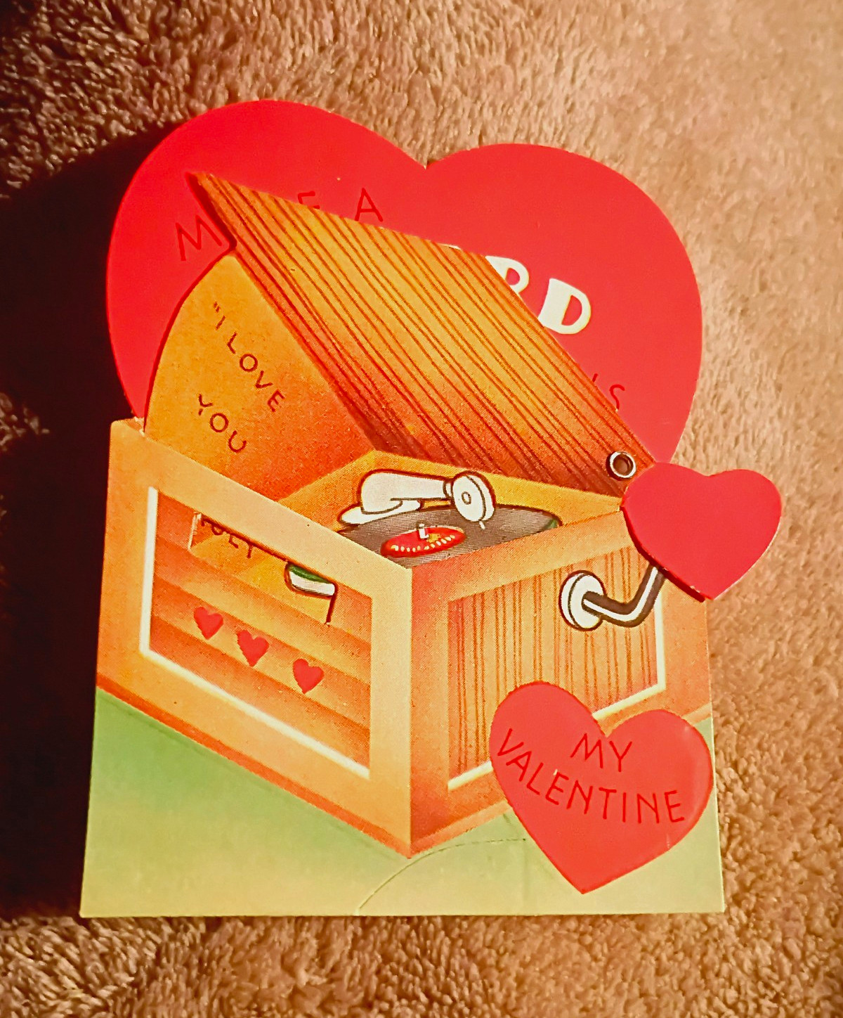 Make a Record of This My Valentine Vintage Valentine\'s Day Card Mechanical Make a Record of This My Valentine Vintage Valentine\'s Day Card Mechanical
