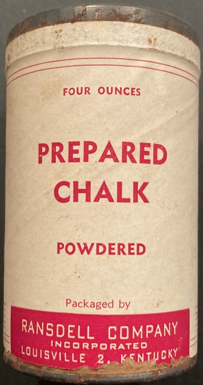 Vintage 1960s Prepared Chalk Powdered Tin w/Fiber Middle – Louisville, KY Vintage 1960s Prepared Chalk Powdered Tin w/Fiber Middle – Louisville, KY