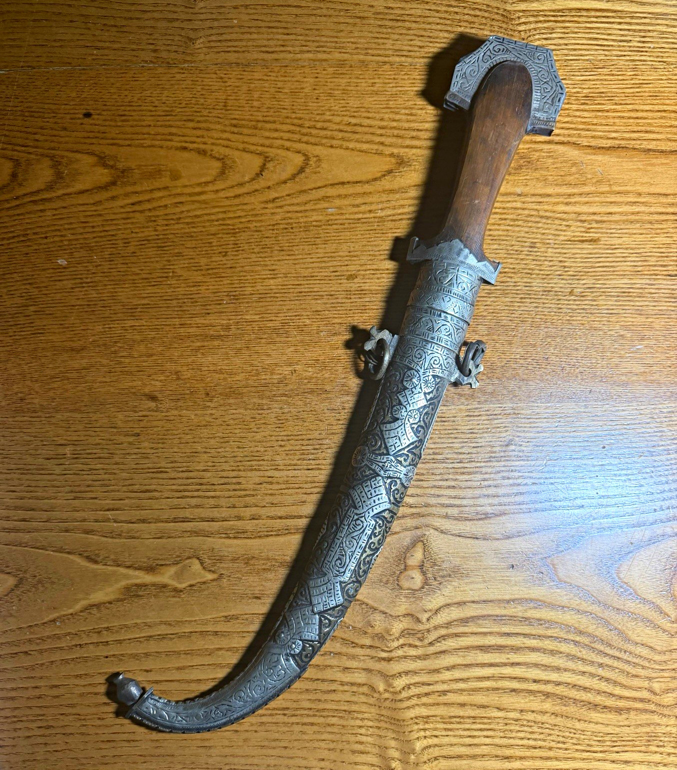 Vintage Moroccan Koumya Dagger Stamped Maker Mark Hand Forged Steel Blade