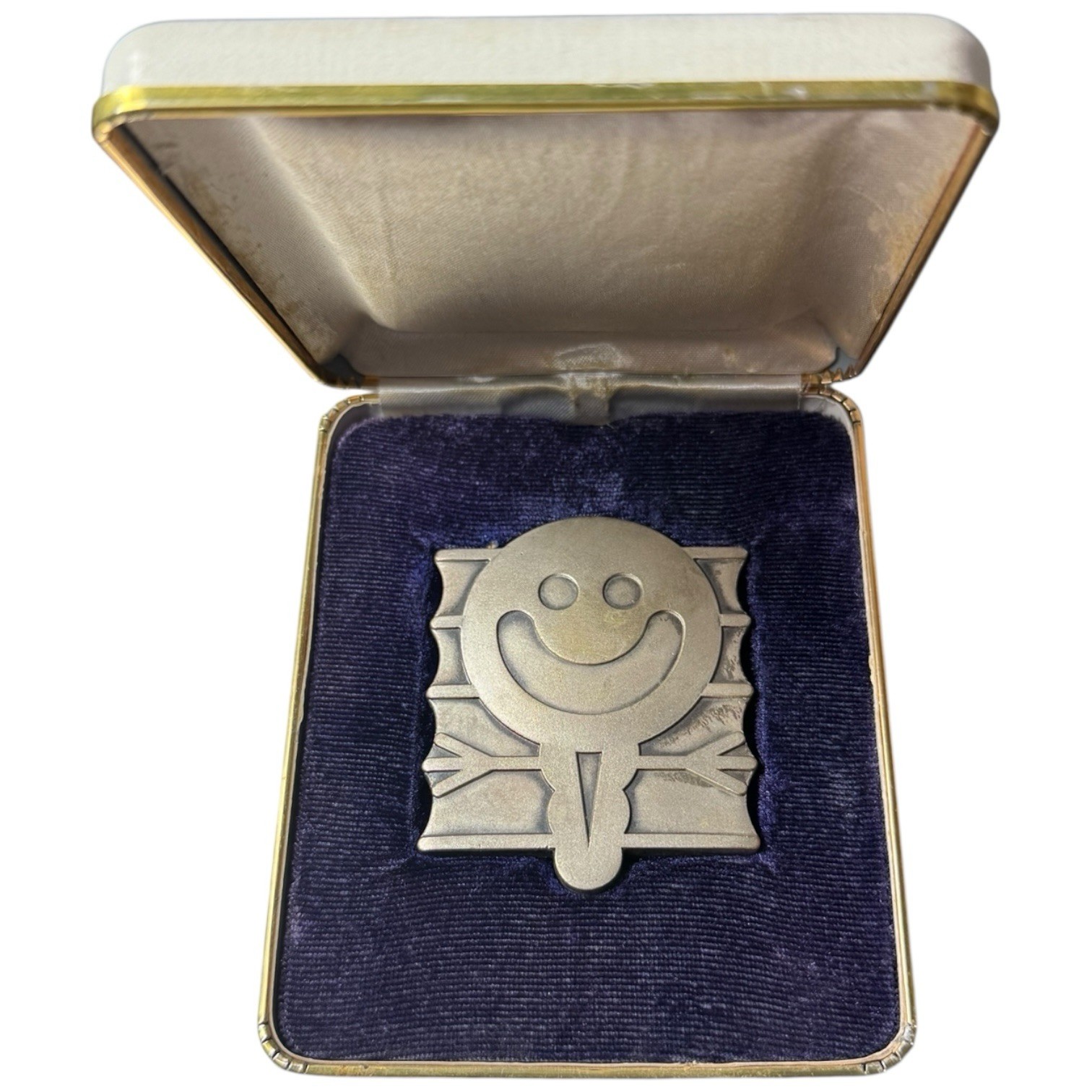 Vintage 1973 Tokyo Music Festival Smile Pin Happy Smiley Face In Original Box