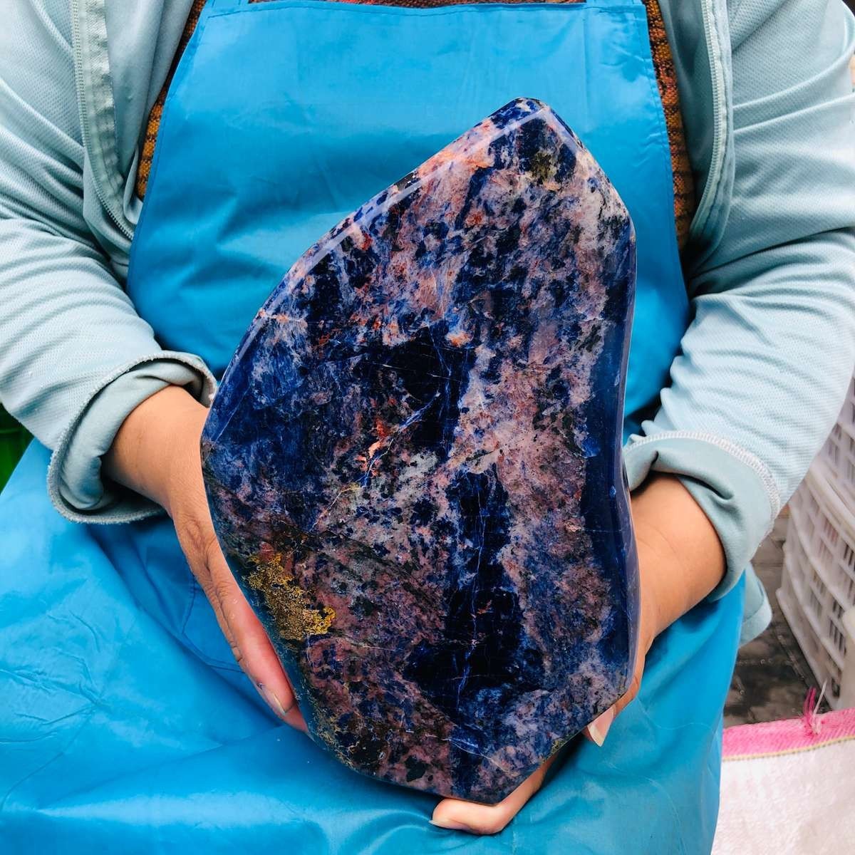 14.36 LB Natural Large Polished Sodalite Freeform Blue Mineral Specimen 5890