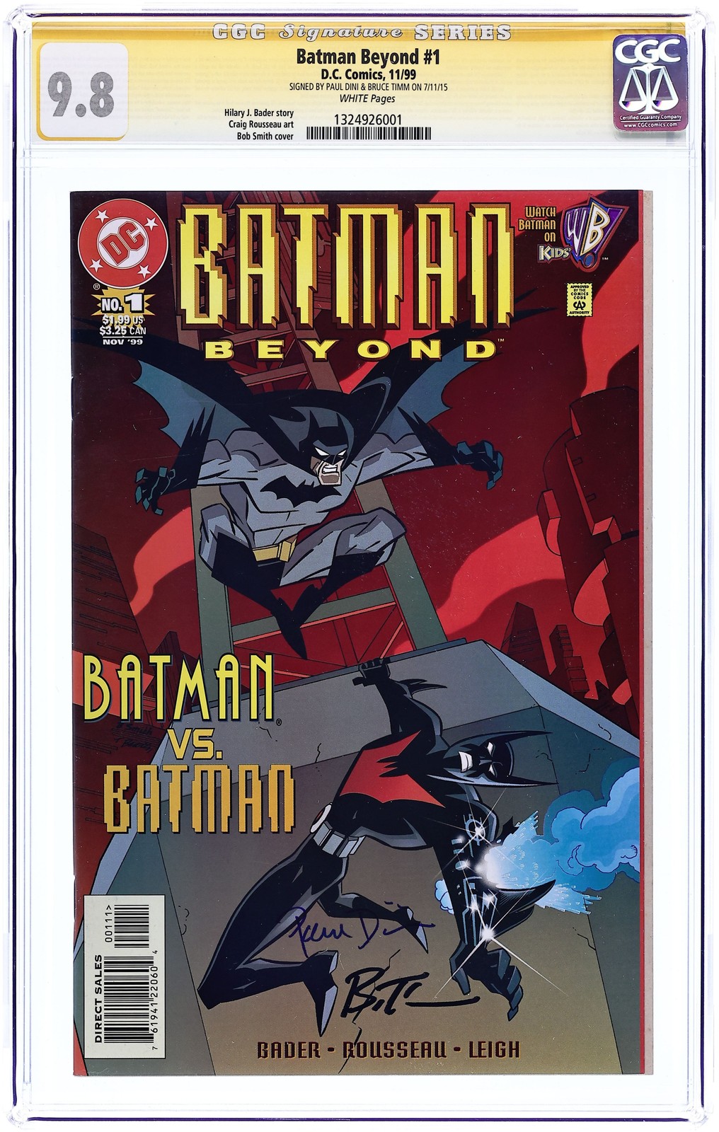 Batman Beyond #1 CGC 9.8 SS 1999 1324926001