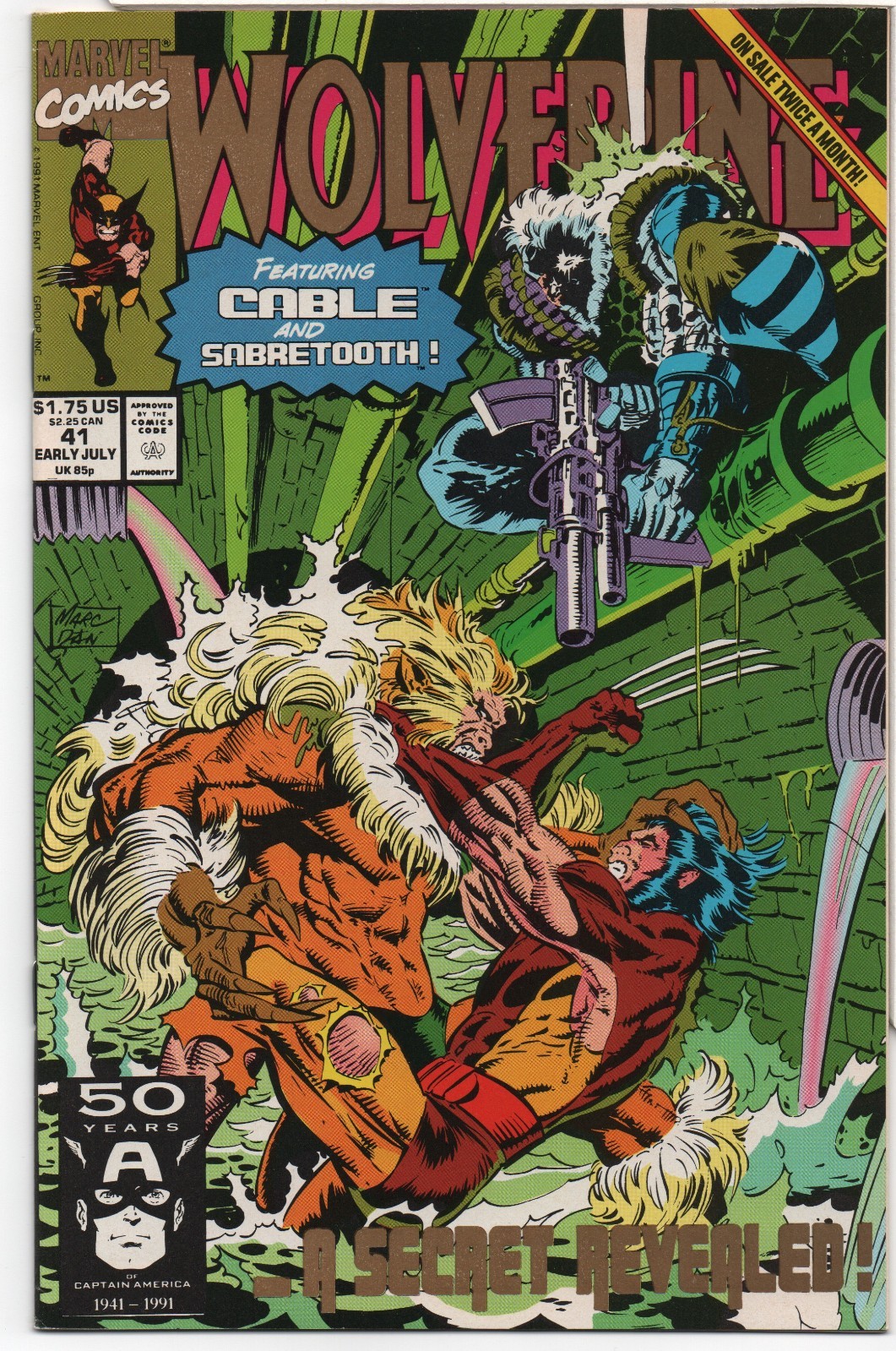 WOLVERINE #41 – MARC SILVESTRI 2ND PRINT – GOLD LOGO – DOWN IN THE BOTTOMS 1991