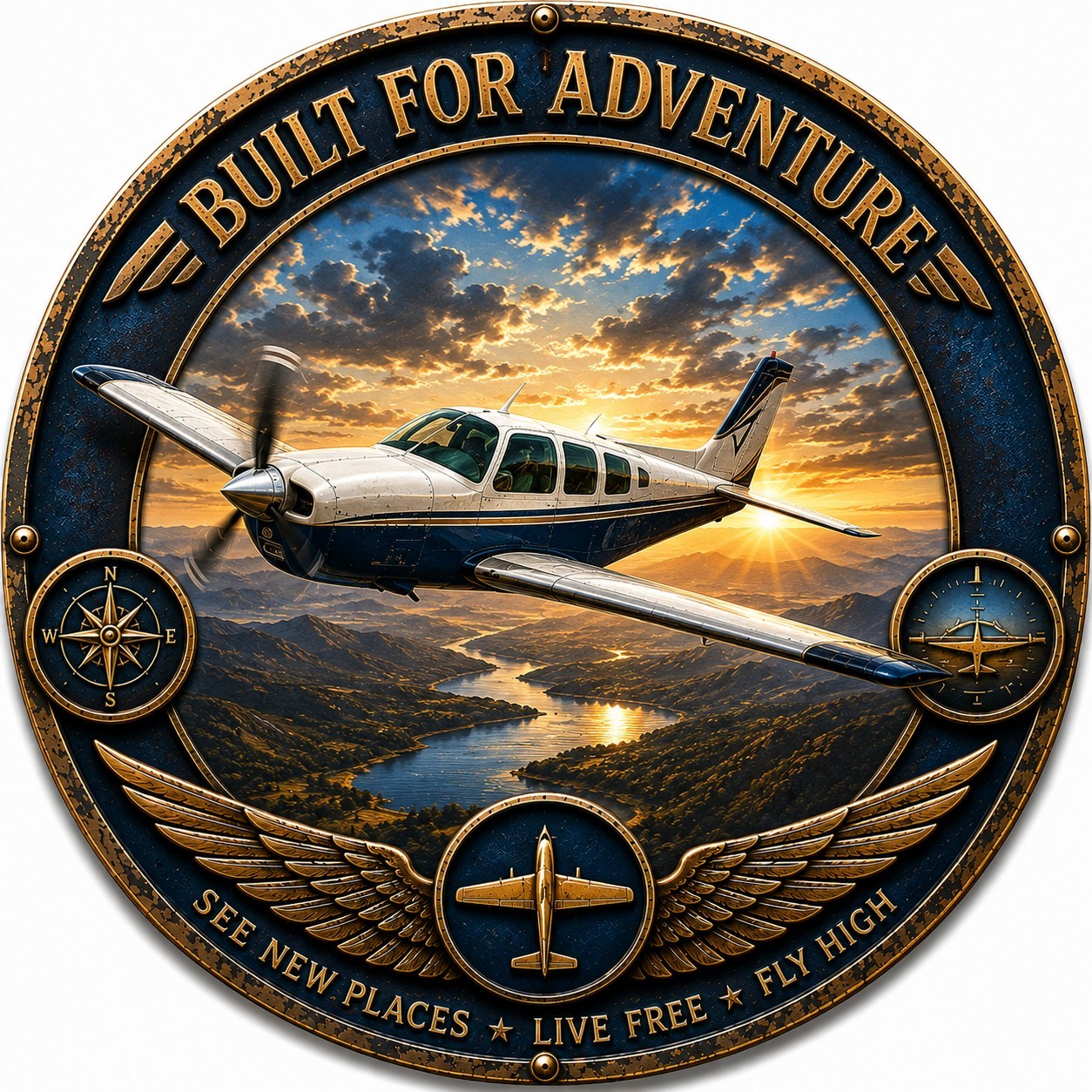 Beechcraft Bonanza metal sign