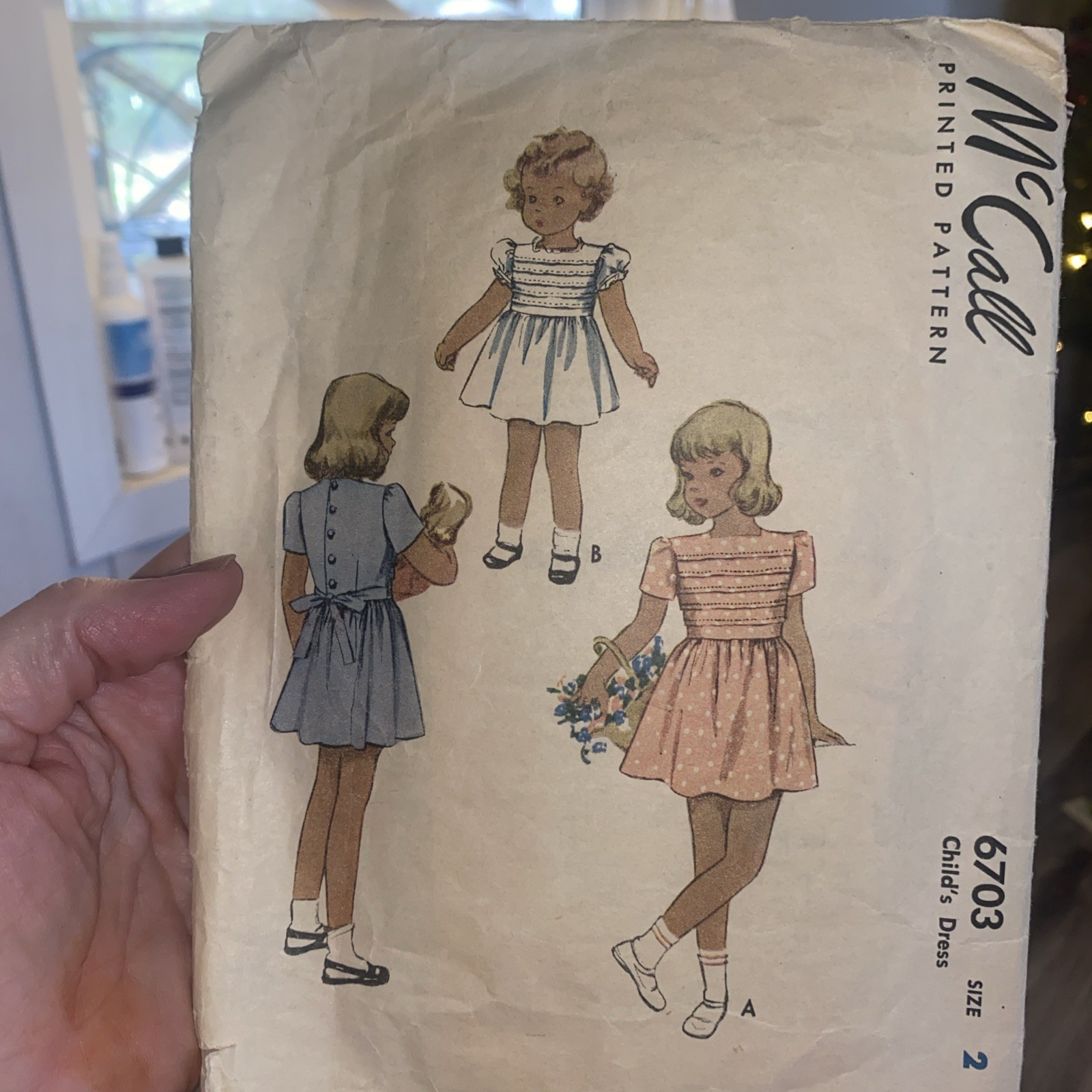 Vintage 1940’s Girls McCalls Sewing Pattern 6703 Size 2 Cut Complete Vintage 1940’s Girls McCalls Sewing Pattern 6703 Size 2 Cut Complete