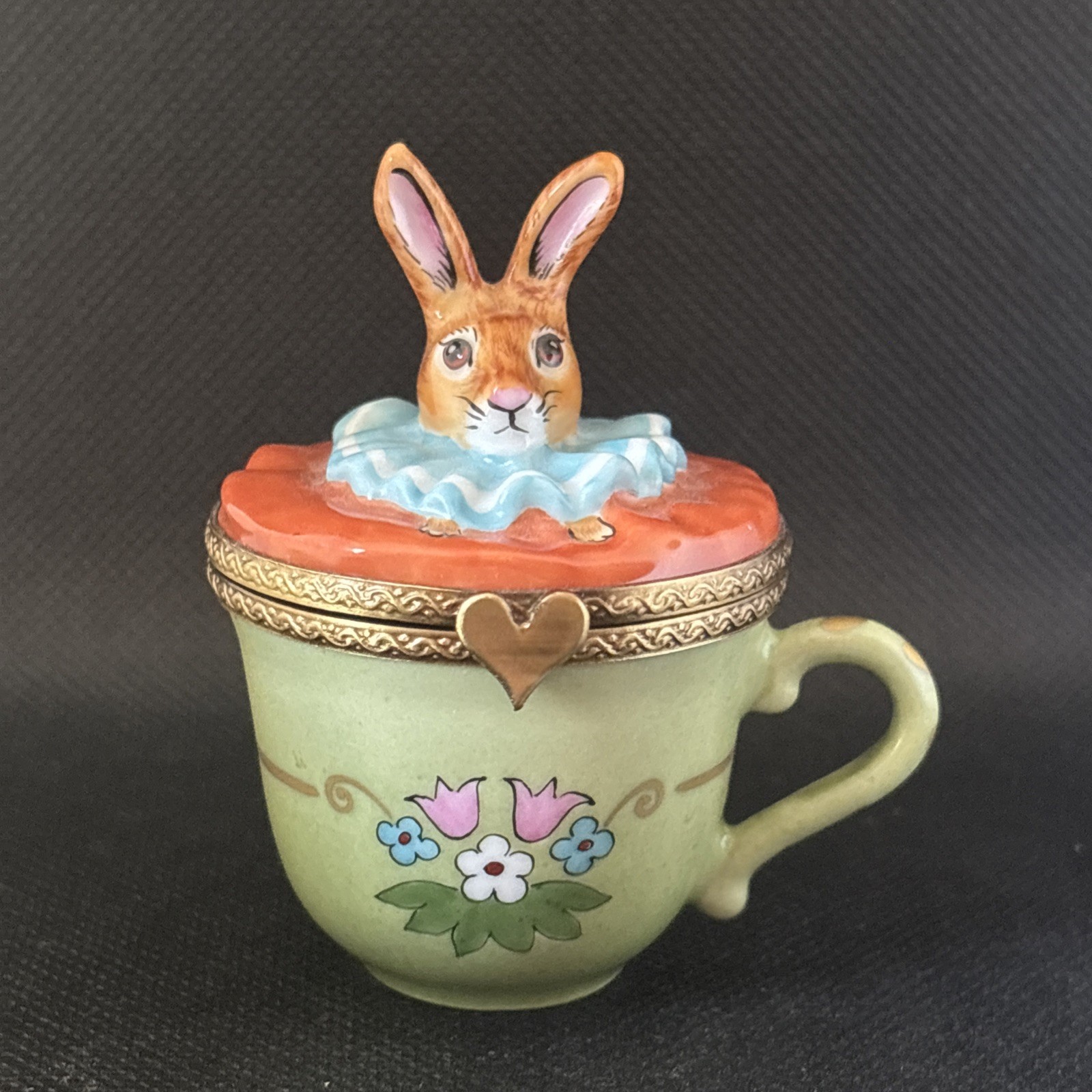 Limoges Whimsical Rabbit Trinket Box Limoges Whimsical Rabbit Trinket Box