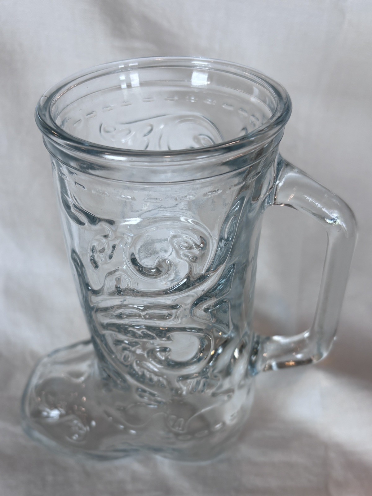 Vintage Cowboy Boot 6” Clear Glass Drinking Mug Vintage Cowboy Boot 6” Clear Glass Drinking Mug