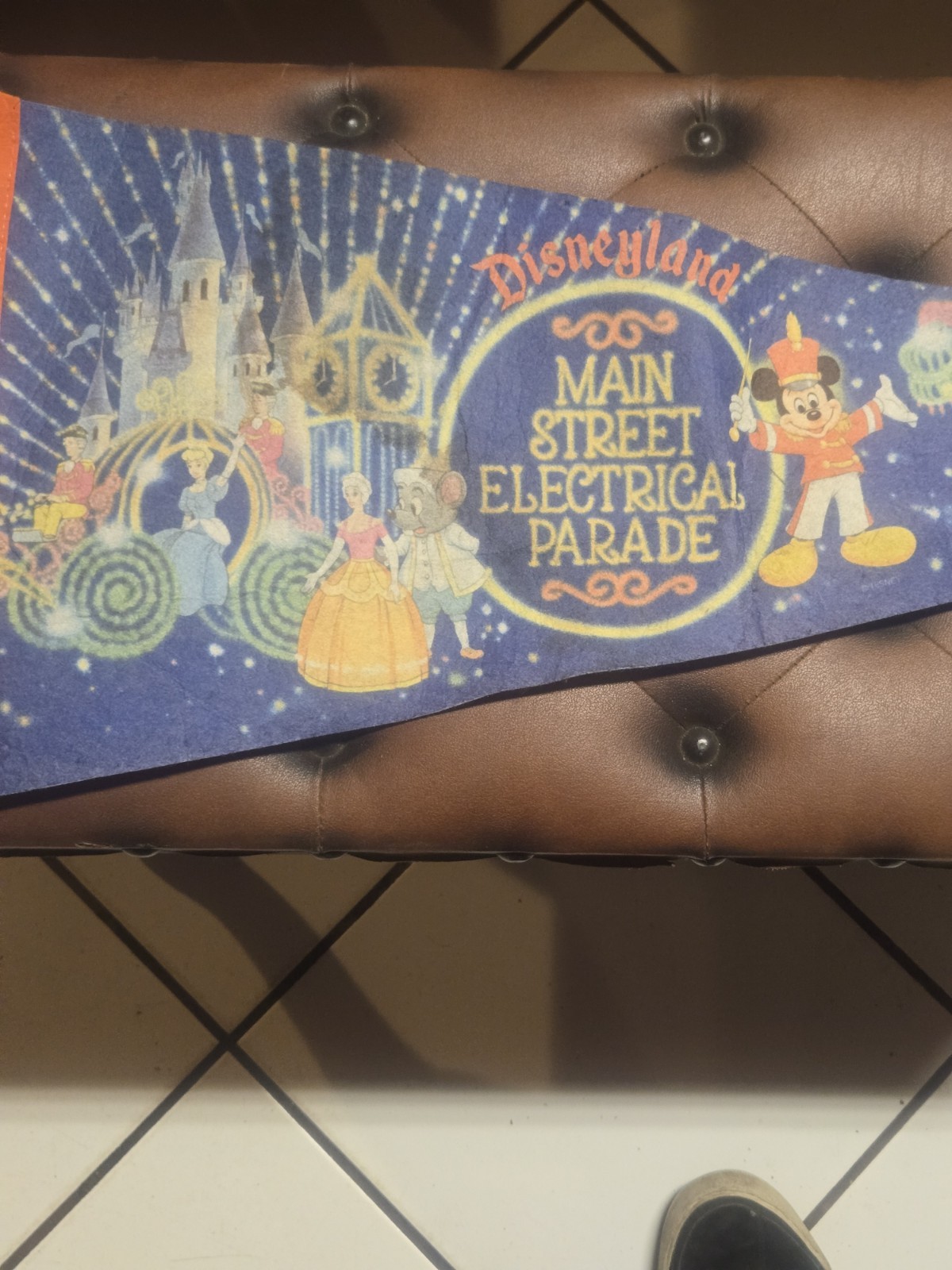Vintage Disney Disneyland Main Street Electrical Parade Blue Pennant Felt Flag Vintage Disney Disneyland Main Street Electrical Parade Blue Pennant Felt Flag