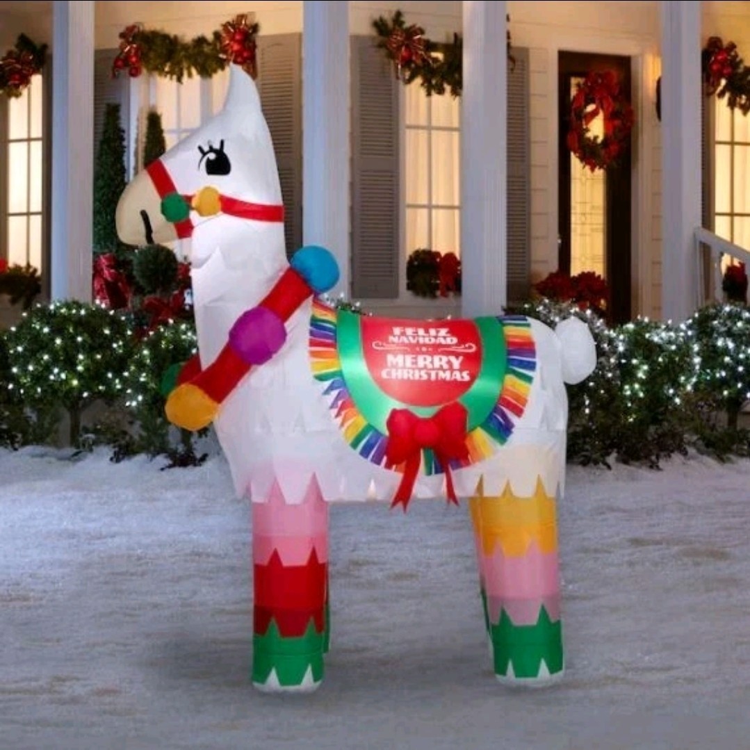 6.5 FT FELIZ NAVIDAD LLAMA PINATA AIRBLOWN LIGHTED YARD INFLATABLE 6.5 FT FELIZ NAVIDAD LLAMA PINATA AIRBLOWN LIGHTED YARD INFLATABLE