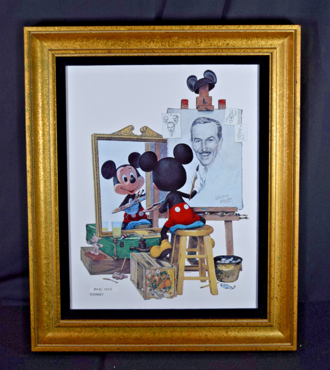 Disneyland 1991 Charles Boyer LE Ceramic Print Mickey Self Portrait Walt Disney Disneyland 1991 Charles Boyer LE Ceramic Print Mickey Self Portrait Walt Disney