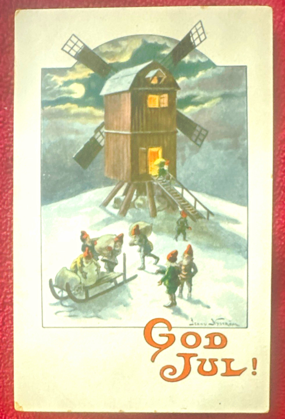 Antique VTG Jenny Nyström Sweden Christmas Postcard used early 1900’s Antique VTG Jenny Nyström Sweden Christmas Postcard used early 1900’s