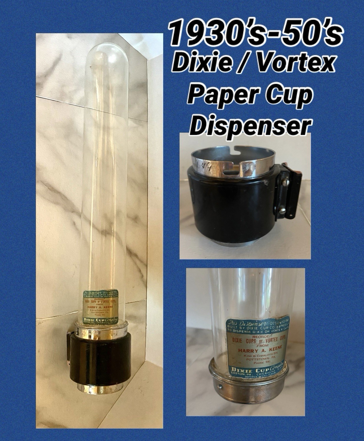 Vintage Dixie Vortex Glass Cup Holder Dispenser Vintage Dixie Vortex Glass Cup Holder Dispenser
