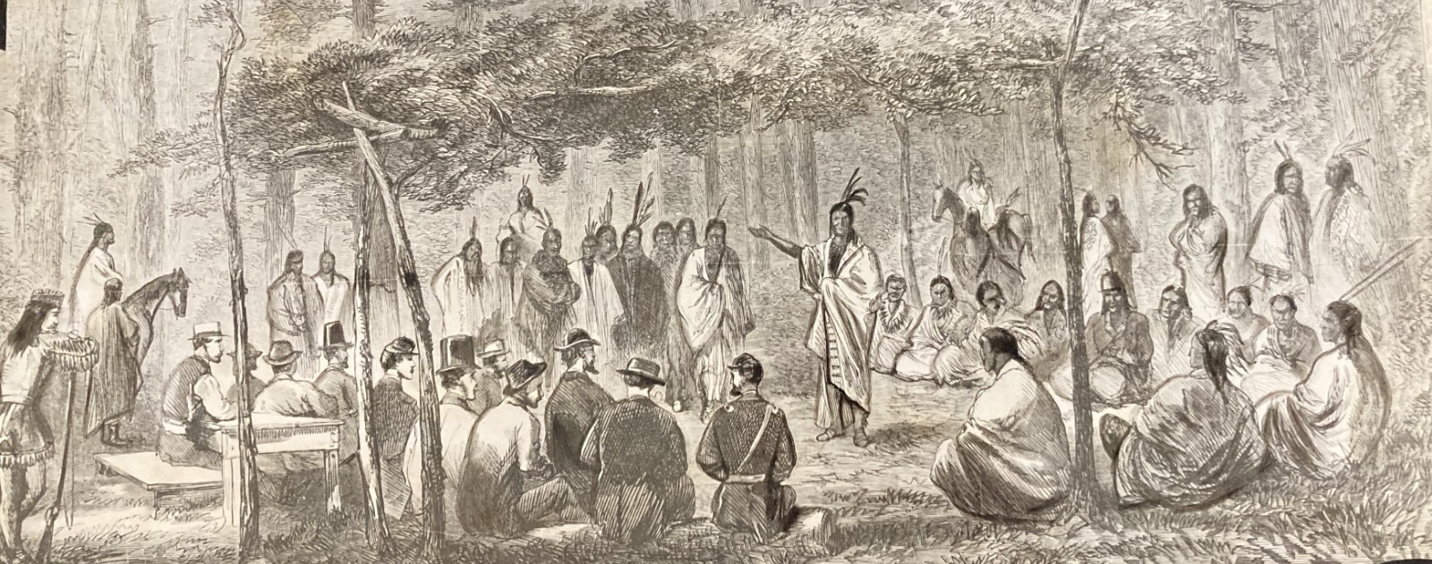 XL2 Newspaper & Photo Drawing 1867 Native & Settlers Conference KS Orig 1962 XL2 Newspaper & Photo Drawing 1867 Native & Settlers Conference KS Orig 1962