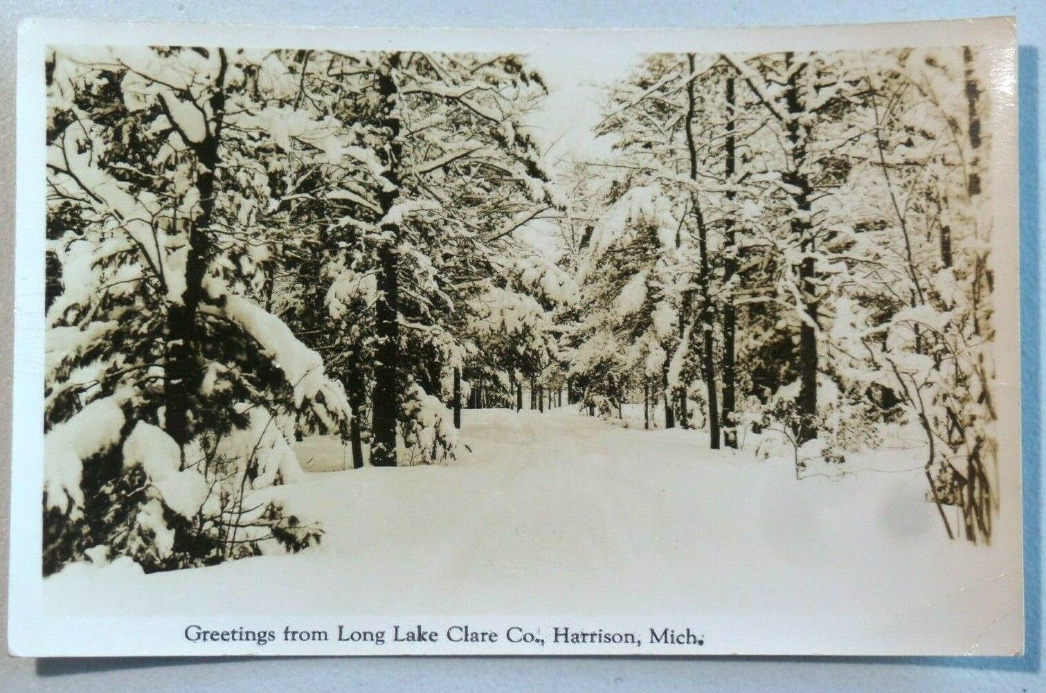 Greetings From Long Lake Clare County Harrison Michigan RPPC Postcard A341 Greetings From Long Lake Clare County Harrison Michigan RPPC Postcard A341
