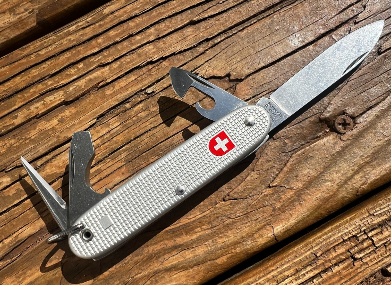 1989 Wenger Swiss Army Knife Silver Alox Soldier 89