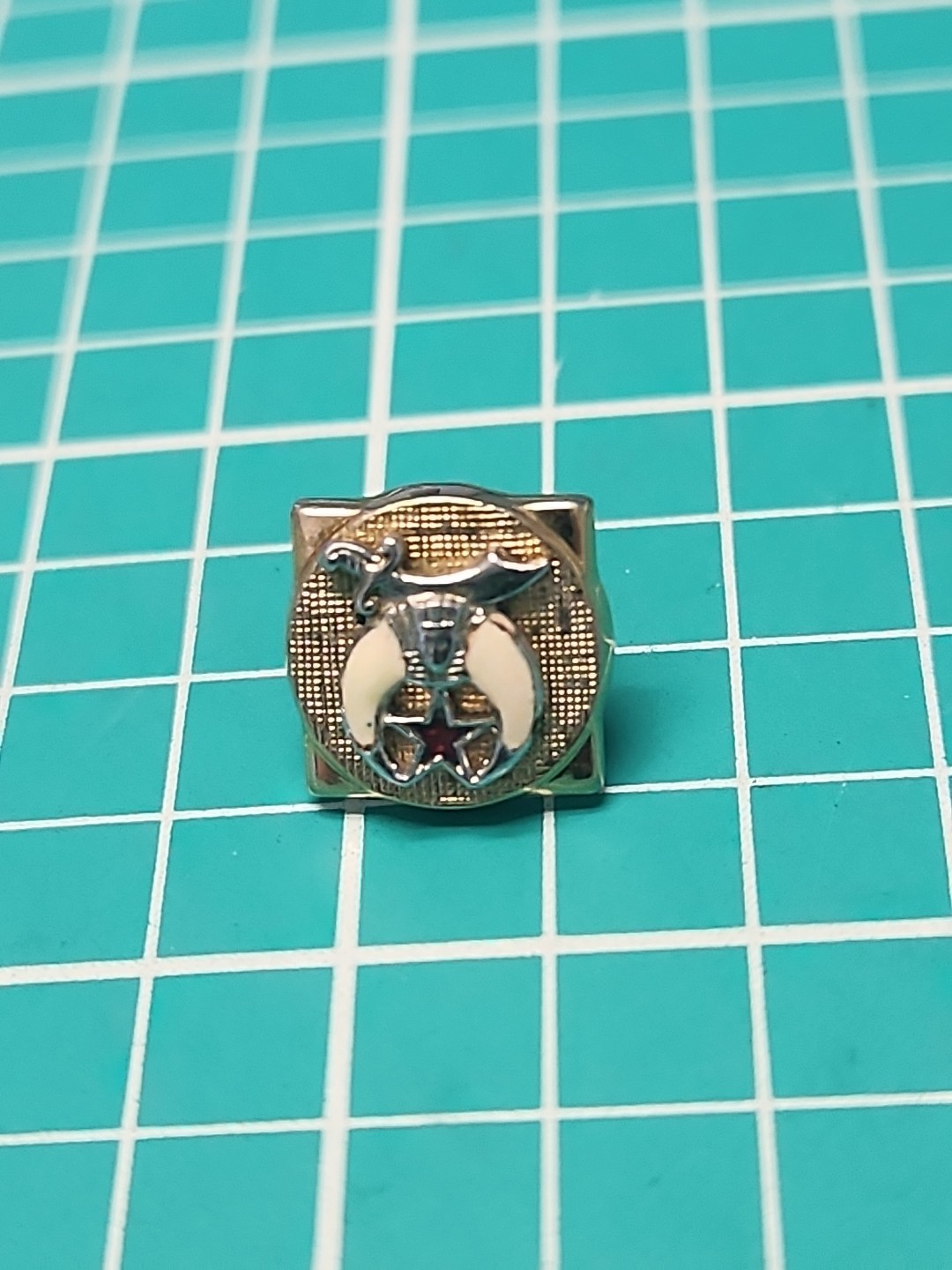 Vtg Freemason Masonic Shriner Shrine Logo Gold Tone Lapel Pin Vtg Freemason Masonic Shriner Shrine Logo Gold Tone Lapel Pin