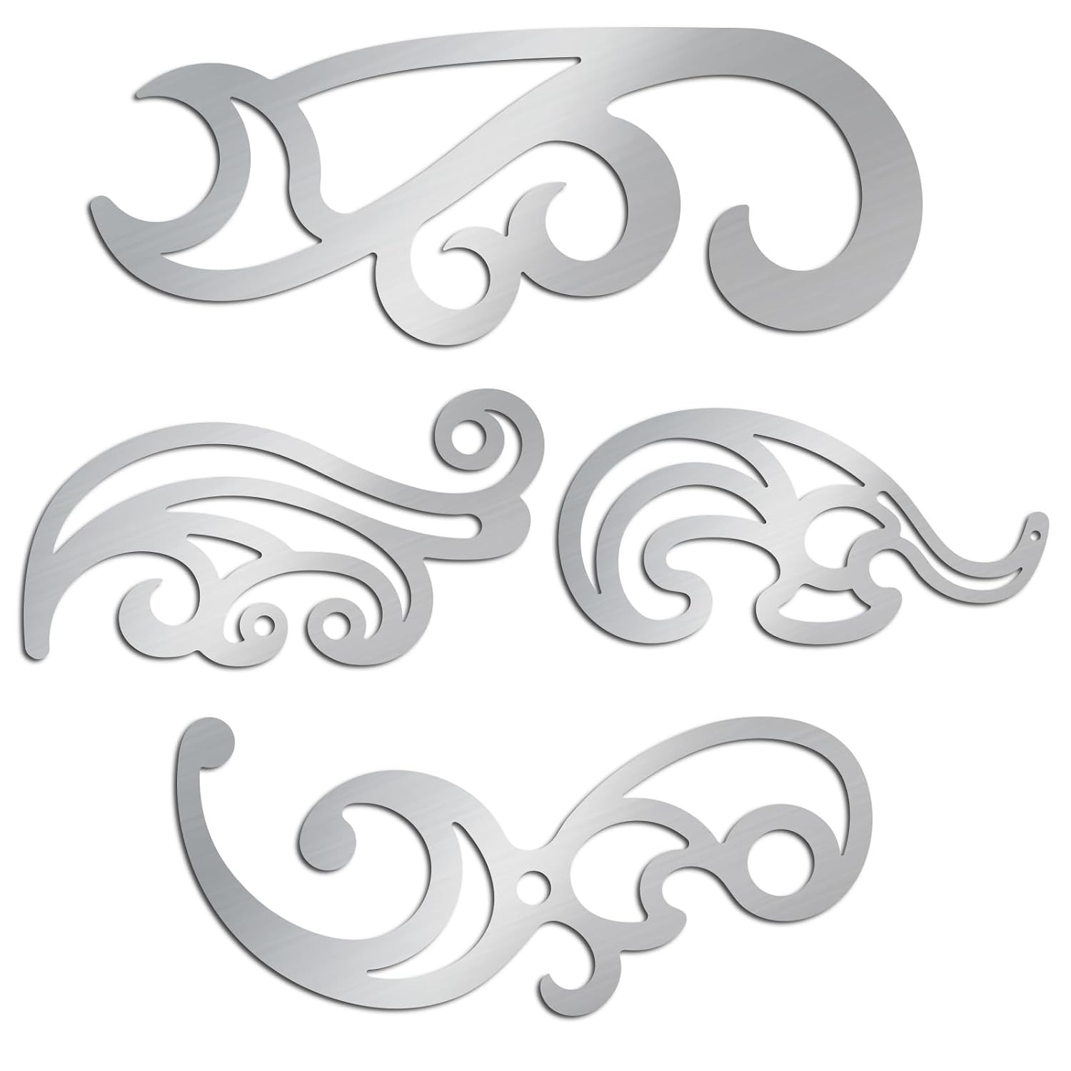 ORIGACH 4 Pcs Stainless Steel French Curve Ruler Metal Drafting Stencils ORIGACH 4 Pcs Stainless Steel French Curve Ruler Metal Drafting Stencils