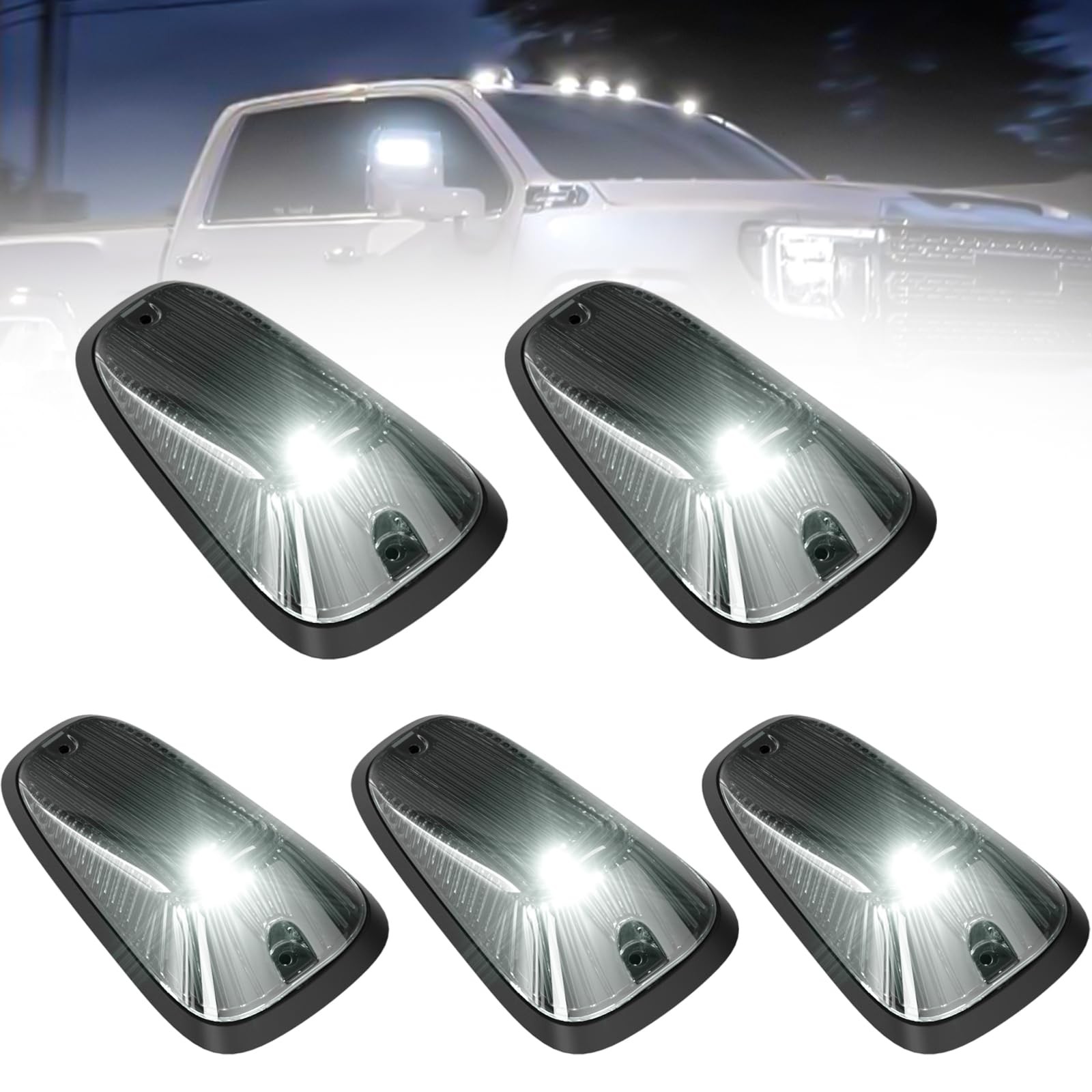 Cab Roof Marker Lights Compatible for 1988-2002 C/K 1500 2500 3500 5500 6000
