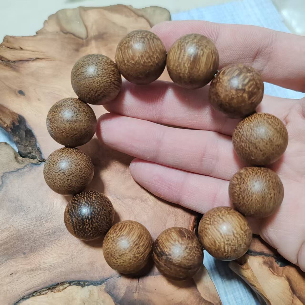 Big 20mm Grade A Natural Wood Beads Charm Bracelet Men Woman Lucky Gift Bracelet