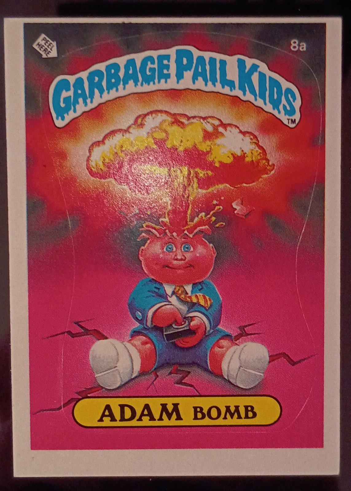 1985 GPK OS1 Adam Bomb 8a Checklist Matte Back HIGH GRADE Garbage Pail Kid 1985 GPK OS1 Adam Bomb 8a Checklist Matte Back HIGH GRADE Garbage Pail Kid