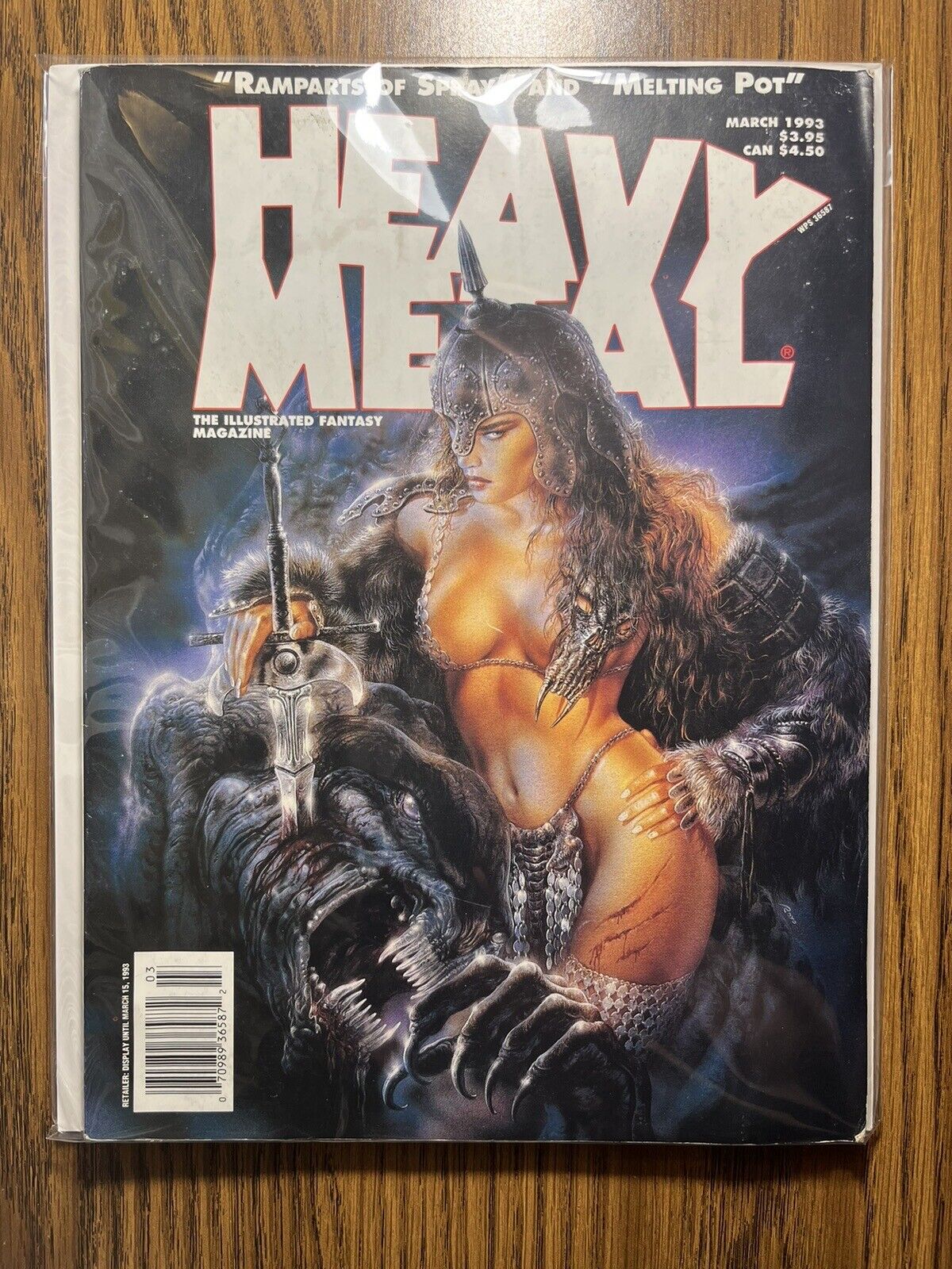 HEAVY METAL MAGAZINE 1 GORGEOUS LUIS ROYO COVER METAL MAMMOTH MAR 1993 VINTAGE