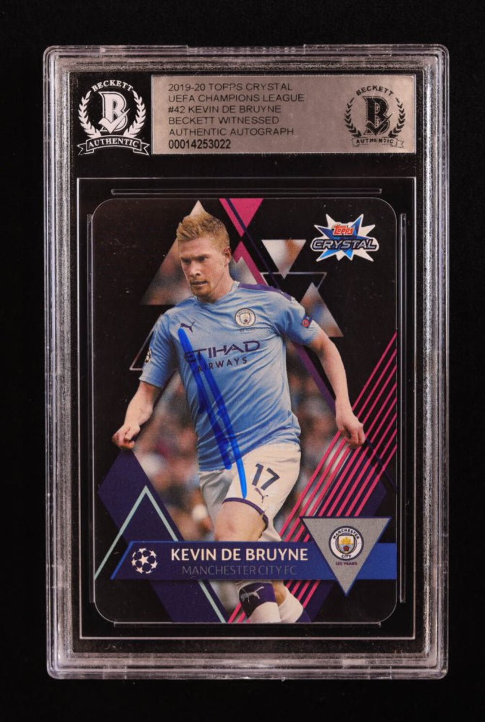 Kevin De Bruyne Signed 2019-20 Topps Crystal UEFA Champions League #42 (BGS) Bec Kevin De Bruyne Signed 2019-20 Topps Crystal UEFA Champions League #42 (BGS) Bec