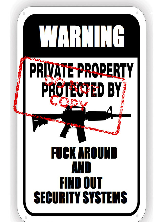 Property Protected By Find Out Funny Warning 8x12 Aluminum Metal Garage Sign