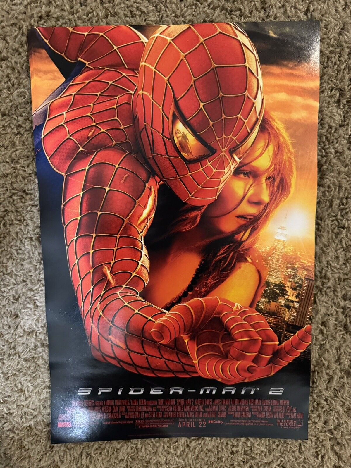 Spider Man 2 2004 Regal AMC Re-Release 2024 11 17 Poster Tobey McGuire April 22